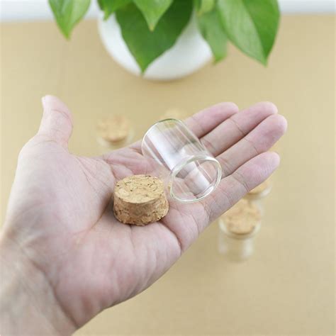 12pcs/lot 15ml 30*40mm Small Glass vial Bottle Test Tube With Cork Mini ...