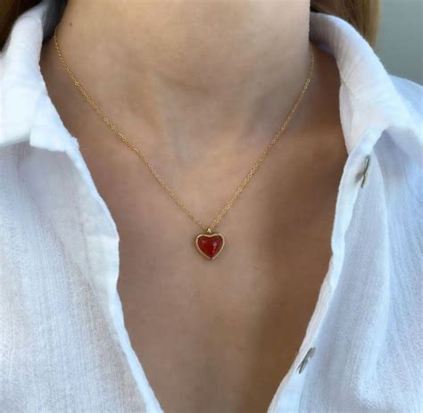 ig:valentinahenimou | Red heart necklace, Girly jewelry, Heart necklace ...