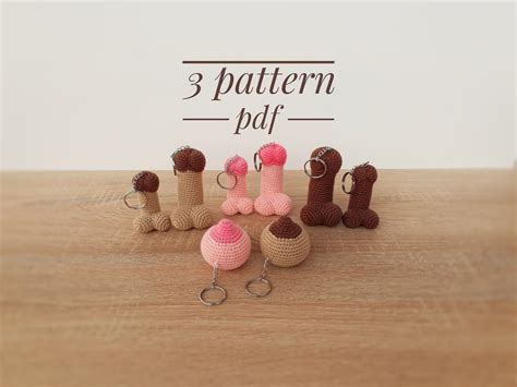 Crochet Penis Keychain Toy Pattern, Amigurumi Trinket Pattern for ...