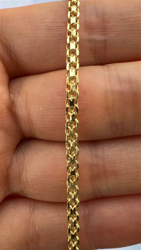 Solid 14K Gold 2.60mm Chain Bismark Straight Chain, Real 14K 2.60mm ...