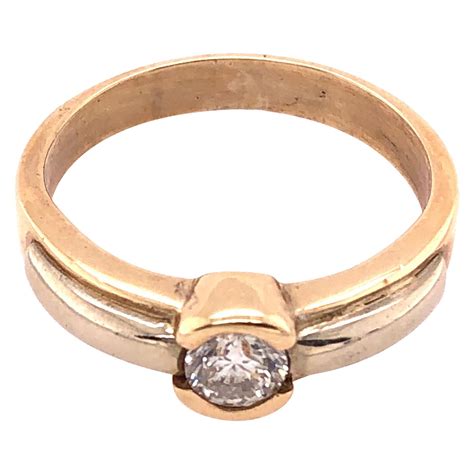1850s 0.50 Carat Diamond and 14 Karat Rose Gold Engagement Ring For ...