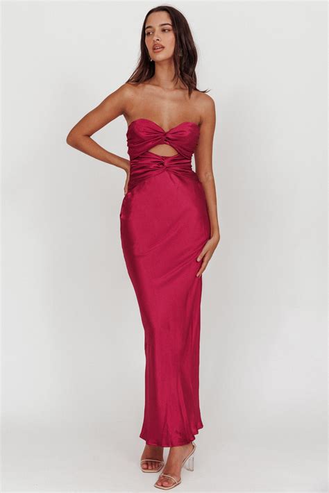 Shop the Good Impression Double Twist Maxi Dress Plum