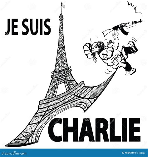 Je suis Charlie in Paris stock vector. Illustration of paris - 48842490