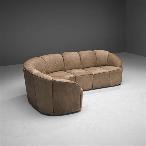 Walter Knoll Half Round Sofa in Original Leather For Sale at 1stDibs ...