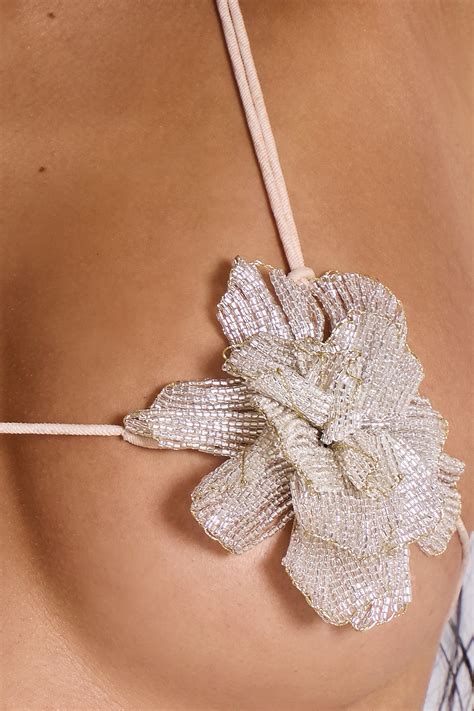 Flowerkini Beaded Micro Bikini Top | Jaded London | Swim