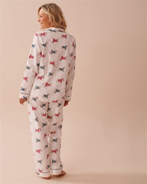 Dachshund Print Flannel PJ Set | la Vie en Rose