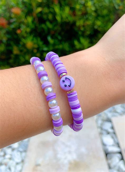 Lavender stack preppy bracelets trendy cute stackable summer bracelets ...