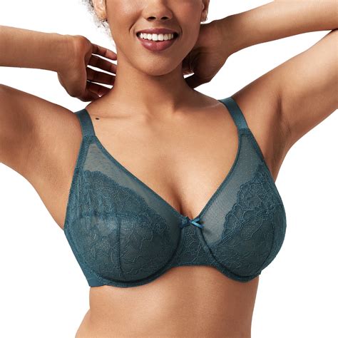 HSIA Women's Full Coverage Back Fat Underwire Unlined Bras,Balsam Blue ...