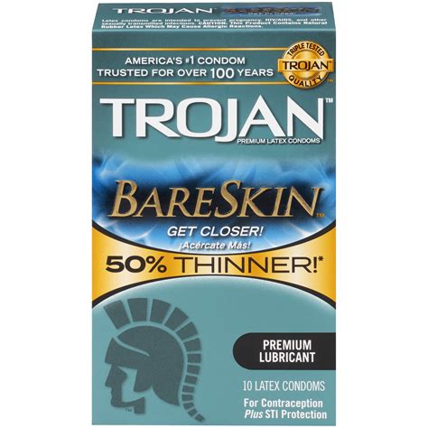 Trojan Bareskin Premium Thin Lubricated Condoms - 10 Count - Walmart.com