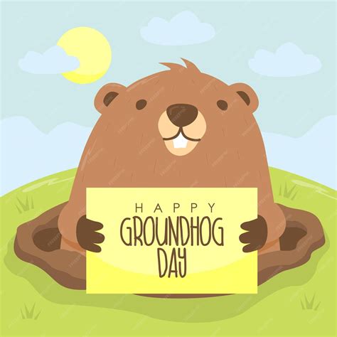 Premium Vector | Happy groundhog day poster template vector