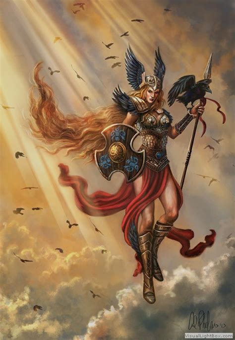 Fantasy Fine Art Print Norse Gods Warrior Valkyrie Raven Character Art ...