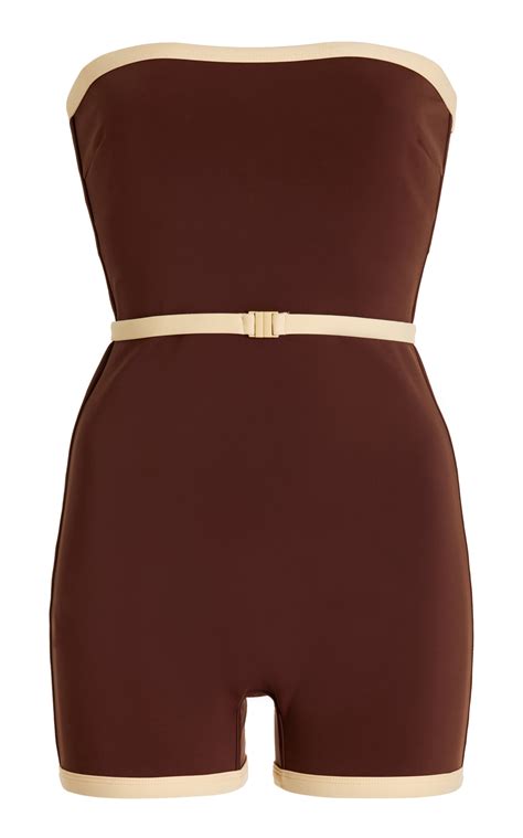 Sir Jeanne Convertible Belted One-piece Swimsuit In Brown | ModeSens