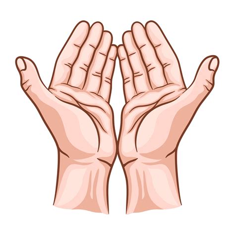 Praying hand for religion or god. hand drawn. hands cupped together ...