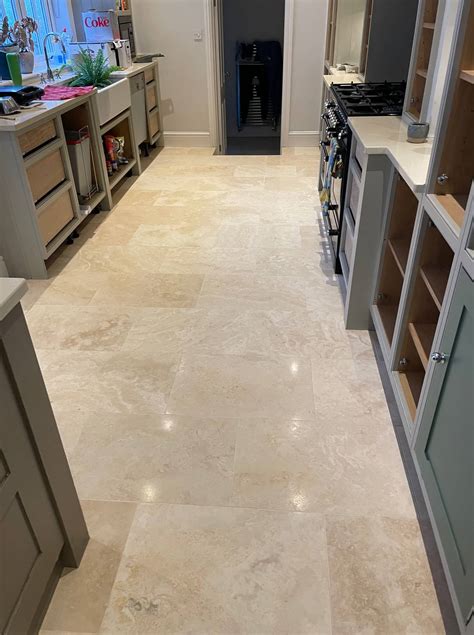 Deep Cleaning Gruby Travertine Floor Tile Grout in a Stratford-upon ...
