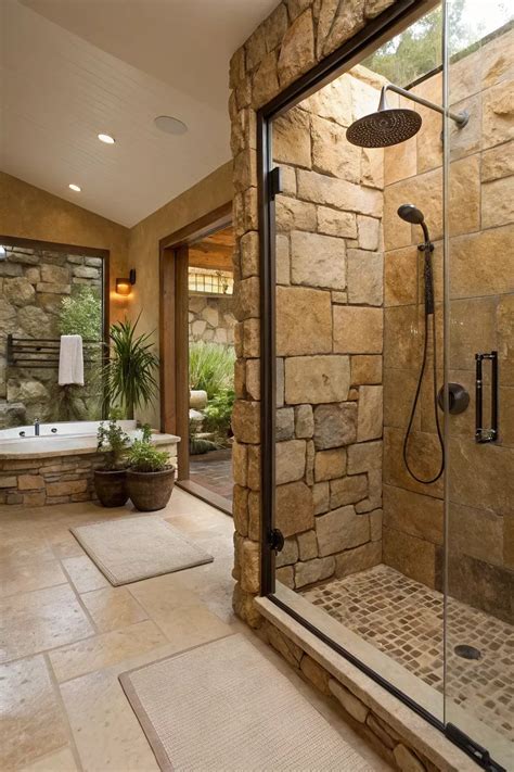 19+ Creative Inexpensive Shower Wall Ideas | Stone shower walls ...