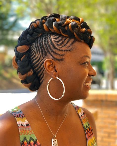 mohawk braids | African hair braiding styles, Braided mohawk hairstyles ...