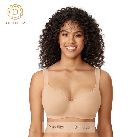 Delimira Women's Balconette Bra Plus Size Seamless Full Coverage ...
