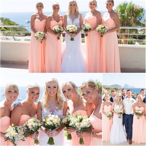 Peach bridesmaids dresses | Boda, Vestidos de novia estilo princesa ...