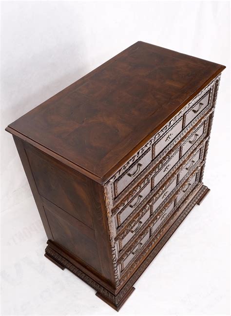 Heavily Carved Spanish Style 4 Drawers Commode Chest of Drawers Dresser ...
