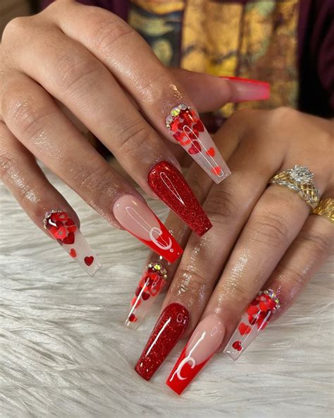 40+ Coffin Valentine's Nail Designs That Feel Romantic, Chic, And ...