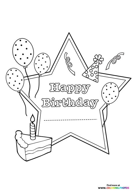 Happy Birthday Cards To Print And Color