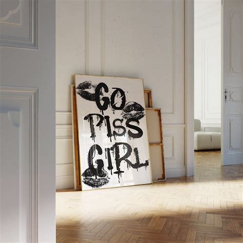 Go Piss Girl Print, Aesthetic Funny Trendy Bathroom Wall Art, Funky Y2k ...
