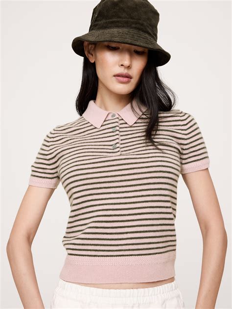 Lightweight Cashmere Short-Sleeve Sweater Polo | Banana Republic