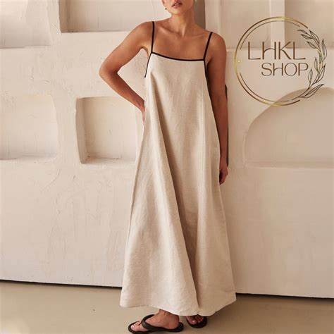 Long Linen Dress, Summer Dress, Linen Maxi Dress, Sleeveless Dress ...