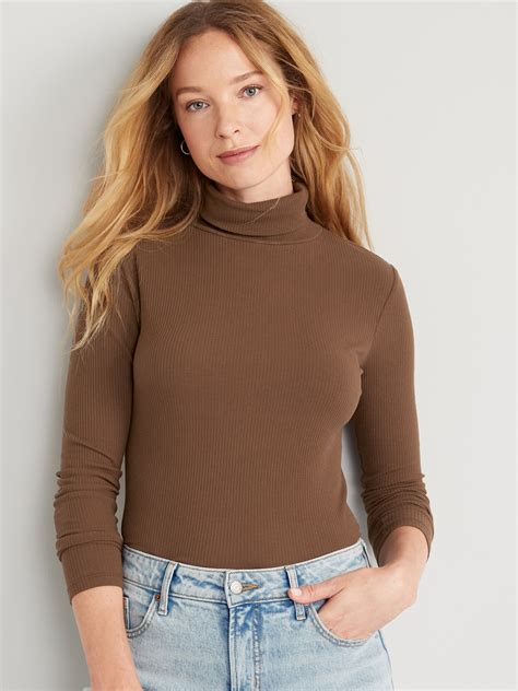Old Navy Rib-Knit Turtleneck Top for Women brown - 411769073