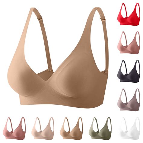 HomeDM Womens Deep V Bras Seamless Wireless Yoga Bra Comfortable Bras ...