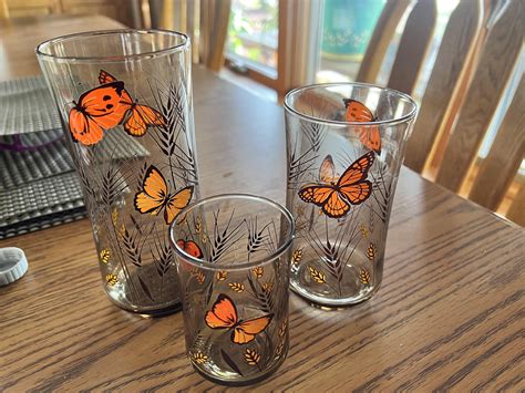 1970’s butterfly wheat Libbey drinking glasses. : r/vintage