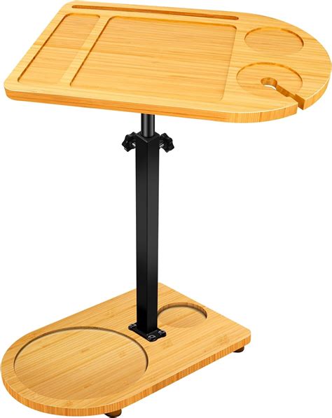 Amazon.com: Axcoix C Shaped End Table, 360° Rotating TV Tray Dinner ...