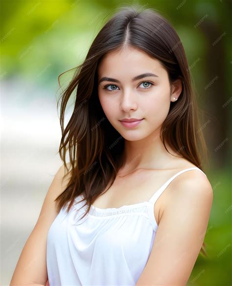 Premium Photo | Portrait close up of young beautiful brunette woman ...