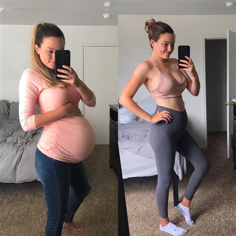 41 weeks pregnant vs 1 month postpartum - Sydney Rose