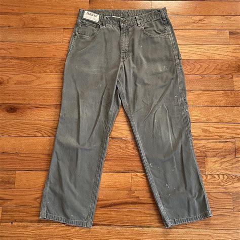 modern carhartt grey work pants tagged 36x32 but... - Depop