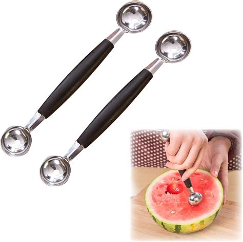 Melon Baller Scoop, Double Sided Melon Baller 2 PCS Round Melon Ball ...