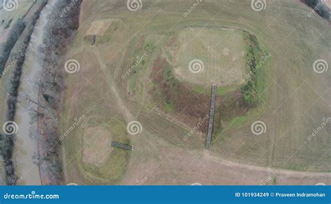 Aerial View of Etowah Indian Mounds Stock Image - Image of ...