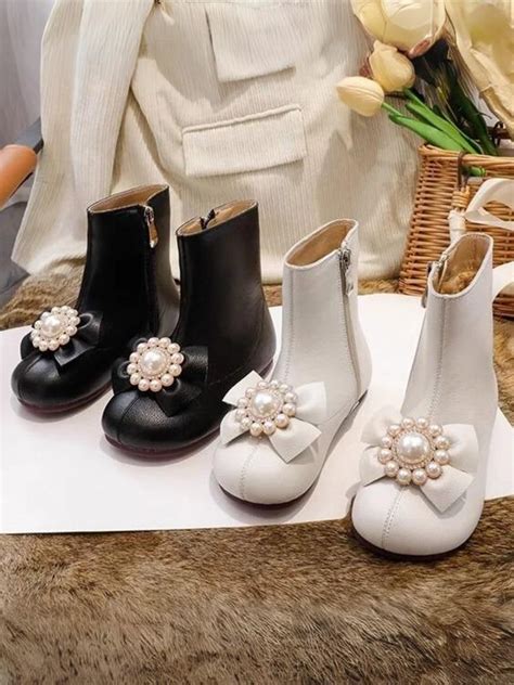 Catwalk Elegance Pearl Bow Ankle Boots By Liv and Mia – Mia Belle Girls