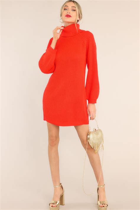 Adorable Red Sweater Dress - Keep Me Cozy | Red Dress