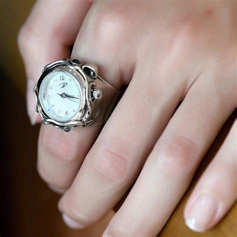 Silver Vintage Ring Watch, Unique Women's Watch Ring - Etsy