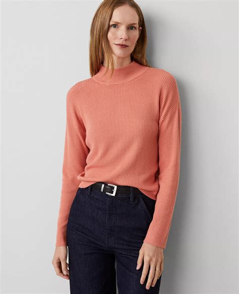 Ribbed Mock Neck Sweater