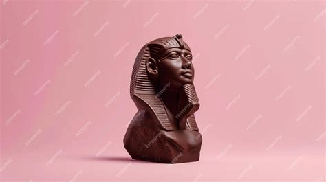 Premium Photo | 3D rendering of a chocolate bust of an Egyptian pharaoh on a pink background