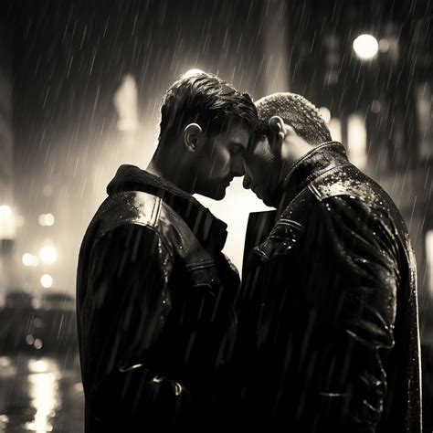 BW Photo photorealistic romantic gay couple kiss by MaleAIArt on DeviantArt