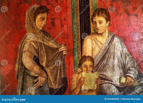 Ancient Roman Fresco in Pompeii Showing a Detail of the Mystery Cult of ...