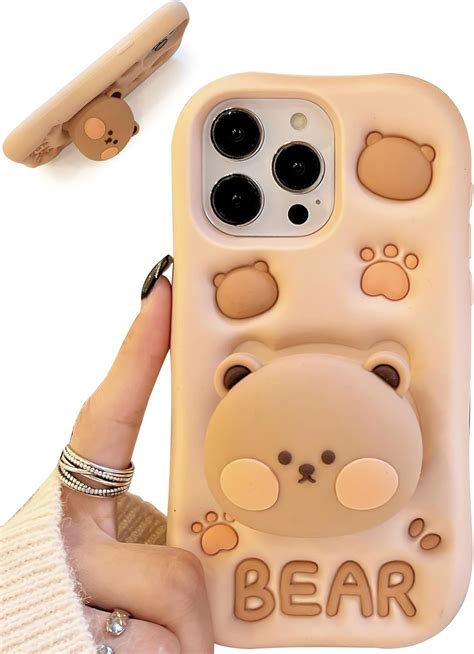 Amazon.com: TUFTA Kawaii 3D Teddy Bear Phone Case for iPhone 6/7/8/SE2 ...