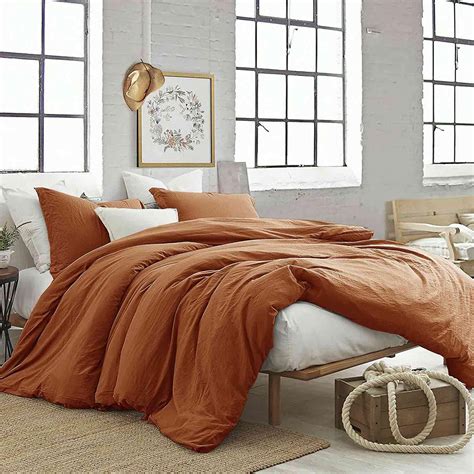 Burnt Orange King Comforter Set - 3 Piece Aesthetic Modern Terracotta ...