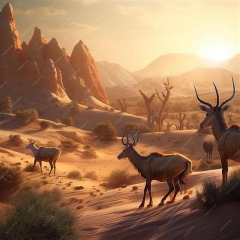 Premium Photo | Animal life in the desert art49