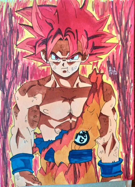 Goku Ssj God Drawing - drawing