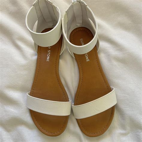 Sun stone white sandals size 7 women's... - Depop