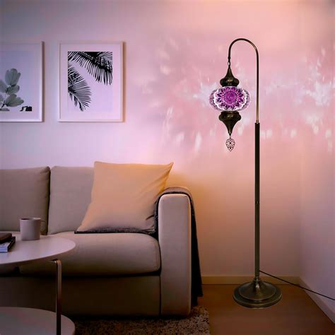 Enchanting Turkish Mosaic Floor Lamp - Moroccan Swan Neck Design ...